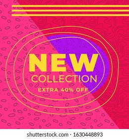 New collection extra off banner template design, end of trendy special banner. Vector illustration