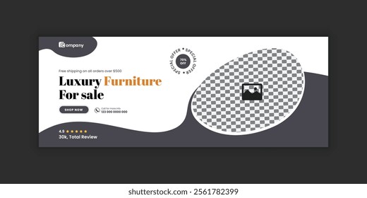 New Collection Furniture Sale Social Media Cover Design and Web Banner Design Template