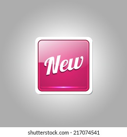 New Collection Glossy Shiny Square Vector Button