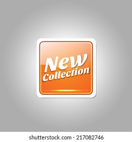 New Collection Glossy Shiny Square Vector Button