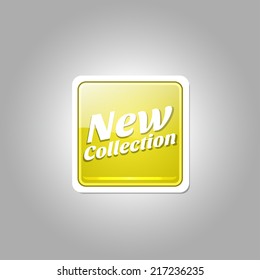 New Collection Glossy Shiny Square Vector Button