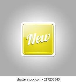 New Collection Glossy Shiny Square Vector Button