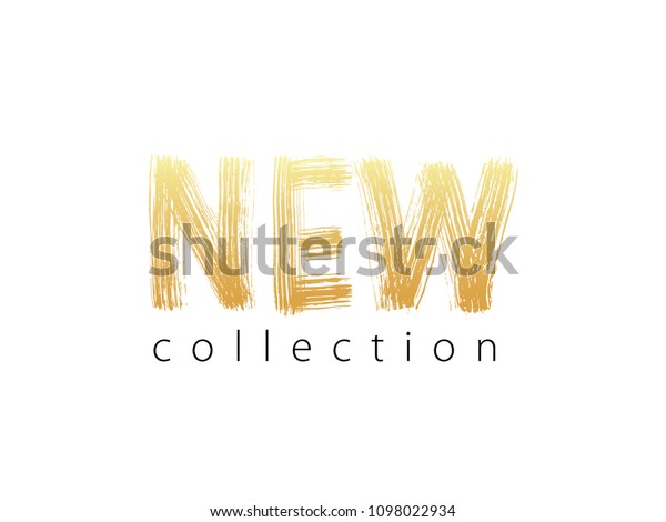 New Collection Gold Text On White Stock Vector (Royalty Free) 1098022934