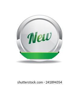 New Collection Green Circular Vector Button