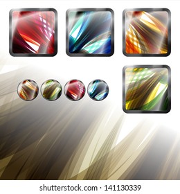 new collection of modern buttons with floral style ornament