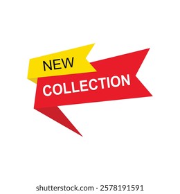 New collection on speech a bubble. Advertise sticker with offer message. Advertise offer symbol. New fashion arrival sign. Vector illustration of new collection. 