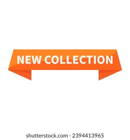 New Collection In Orange Rectangle Ribbon Shape For Update Product Promotion Business Marketing Social Media
