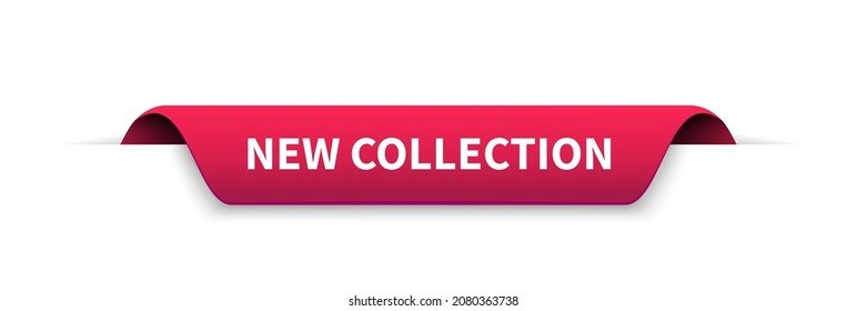 New Collection Red Label Icon Vector Design Banner