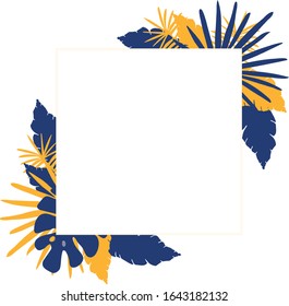 new collection or sale poster. palm leaf banner or poster for e-commerce, online cosmetics shop, fashion and beauty shop, store. vector illustration
