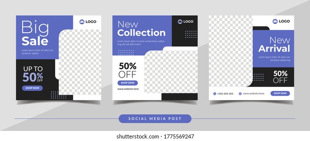 New collection sale square banner for social media post and digital marketing