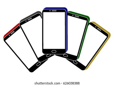 The new collection smart phone is a stylish design with 5 colors.An example of the concept.
