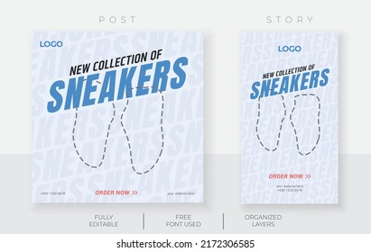New collection sneaker social media post template