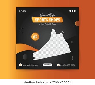 New collection sneakers social media template, New arrival sports shoes collection Instagram banner ad concept social media post template, shoes sale for social media post or square banner template.