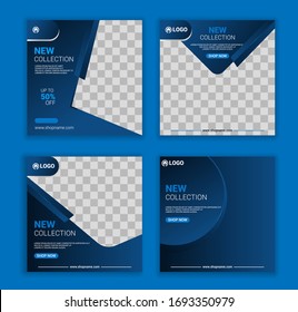 New collection social media banner template set. Modern social media post bundle vector.