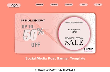 new collection social media web banner design vector. editable social media post template. 3D social media banner , for Digital Marketing. Promotion Brand Fashion, Vector Illustration - 