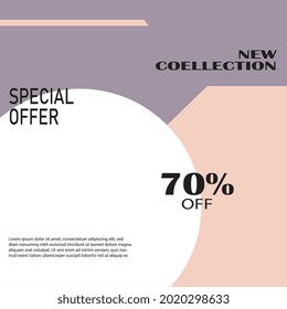 nueva oferta especial de colección 70% banner para edición