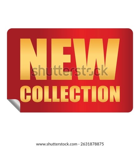 New collection sticker, tag, label, and badge. Isolated on white background. Advertising template for promotions, discounts, and shopping deals. Vector illustration