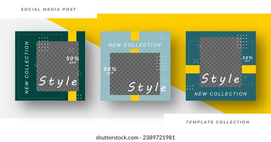 New Collection style mid season sale post design template background