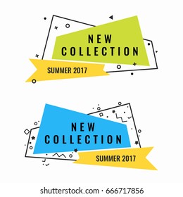 New collection of summer 2017 promotional logotypes set