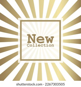 New collection template banner golden rays background