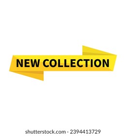 New Collection In Yellow Ribbon Rectangle Shape For Update Product Advertising Business Marketing Social Media
