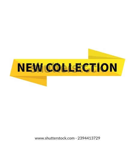New Collection In Yellow Ribbon Rectangle Shape For Update Product Advertising Business Marketing Social Media
