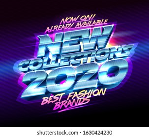 New collections 2020 banner vector design, 3D lettering