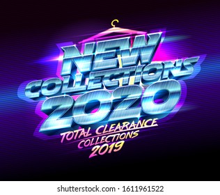 New collections 2020, sale collections 2019 year, advertising poster