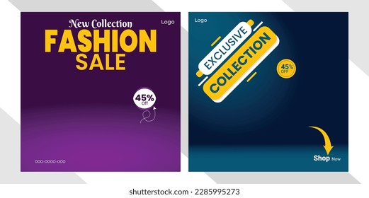 New collections fashion sale excusive collection new modern social media post design creative