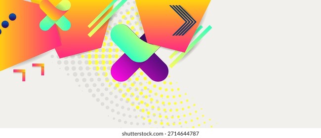 New color 2026 Dancing Cloud background with geometric elements, lines and dots for text, universal design, banner concept