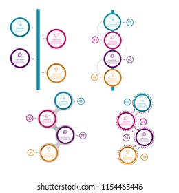 New color creative modern timeline infographic template element for workflow,process,presentation with modern circle concept design