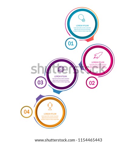 New color creative modern timeline infographic template element for workflow,process,presentation with modern circle concept design