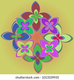 New color pattern with many flower.