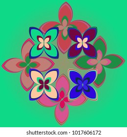 New color pattern with many flower.