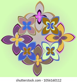 New color pattern with many flower.