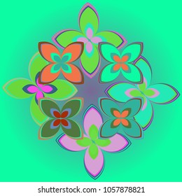 New color pattern with many flower.