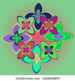 New color pattern with many flower.