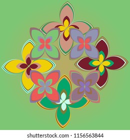 New color pattern with many flowers.
