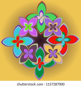New color pattern with many flowers