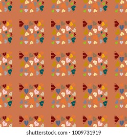 New color seamless pattern with cartoon camping tent.