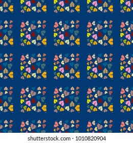 New color seamless pattern with cartoon camping tent.