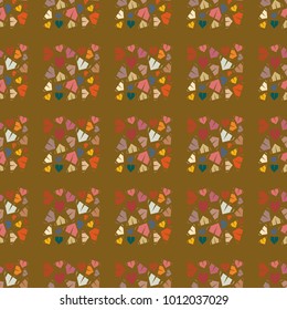 New color seamless pattern with cartoon camping tent.