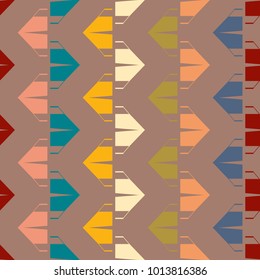 New color seamless pattern with cartoon camping tent.