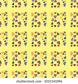 New color seamless pattern with cartoon camping tent.