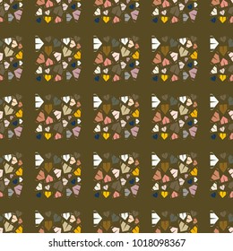 New color seamless pattern with cartoon camping tent.