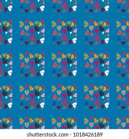 New color seamless pattern with cartoon camping tent.