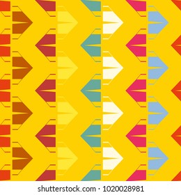 New color seamless pattern with cartoon camping tent.