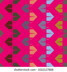 New color seamless pattern with cartoon camping tent.
