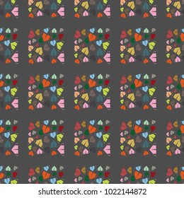 New color seamless pattern with cartoon camping tent.