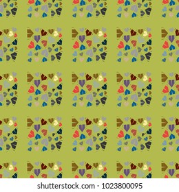 New color seamless pattern with cartoon camping tent.
